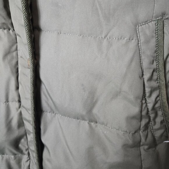 Lauren Ralph Lauren Size S Green Down Puffer Parka Coat Faux Fur Hood - Picture 5 of 16